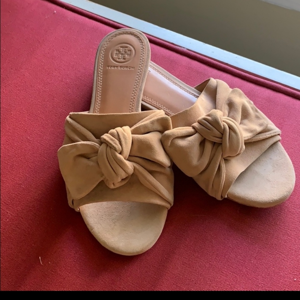 Tory Burch suede bow sandal